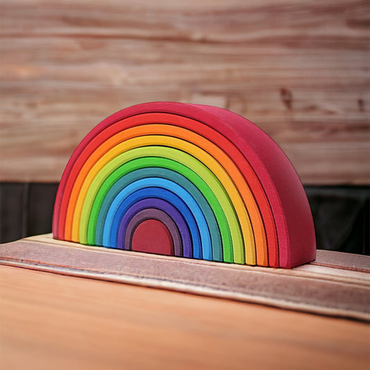 Large Rainbow Wooden Stacker