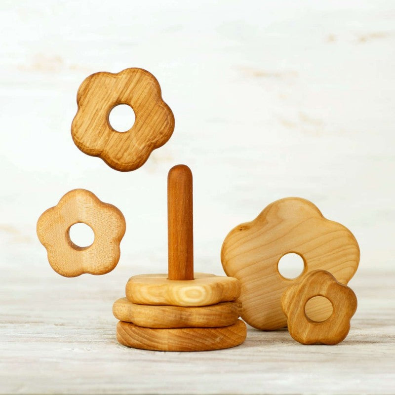 Wooden Caterpillar Stacking Toy Flower
