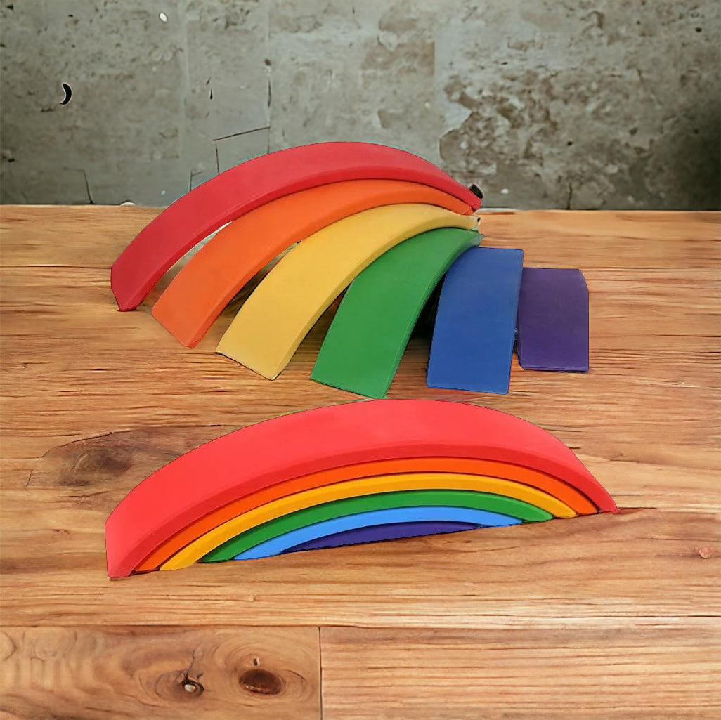 Wooden Rainbow Bridges for Cars, Tunnels, Trains, Railway, Road Track (6Pcs)