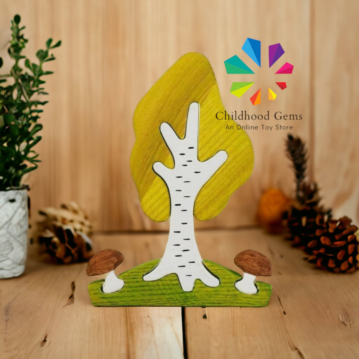 Wooden Caterpillar Birch Tree Puzzle
