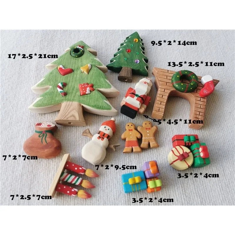 Wooden Christmas Decorative Toy Set (13pcs)