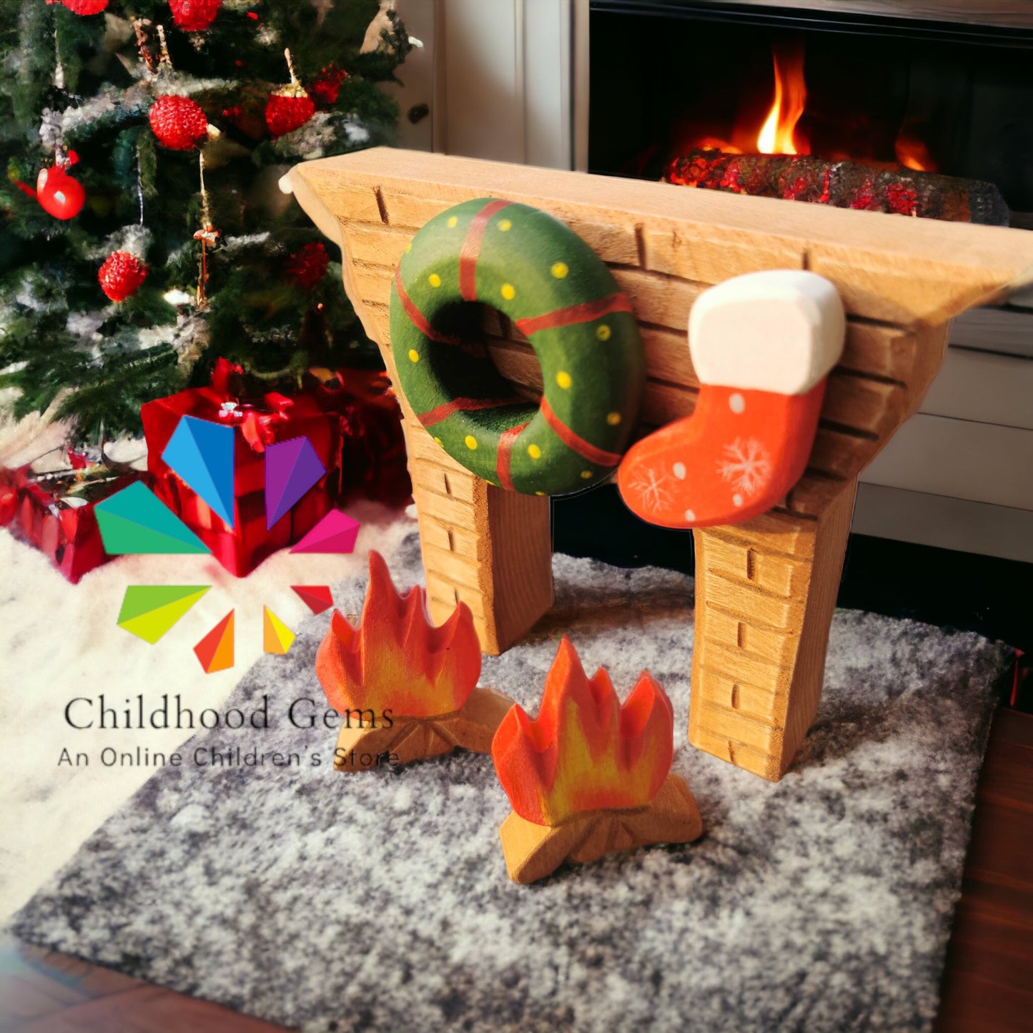 Wooden Christmas Decorative Toy Set (13pcs)