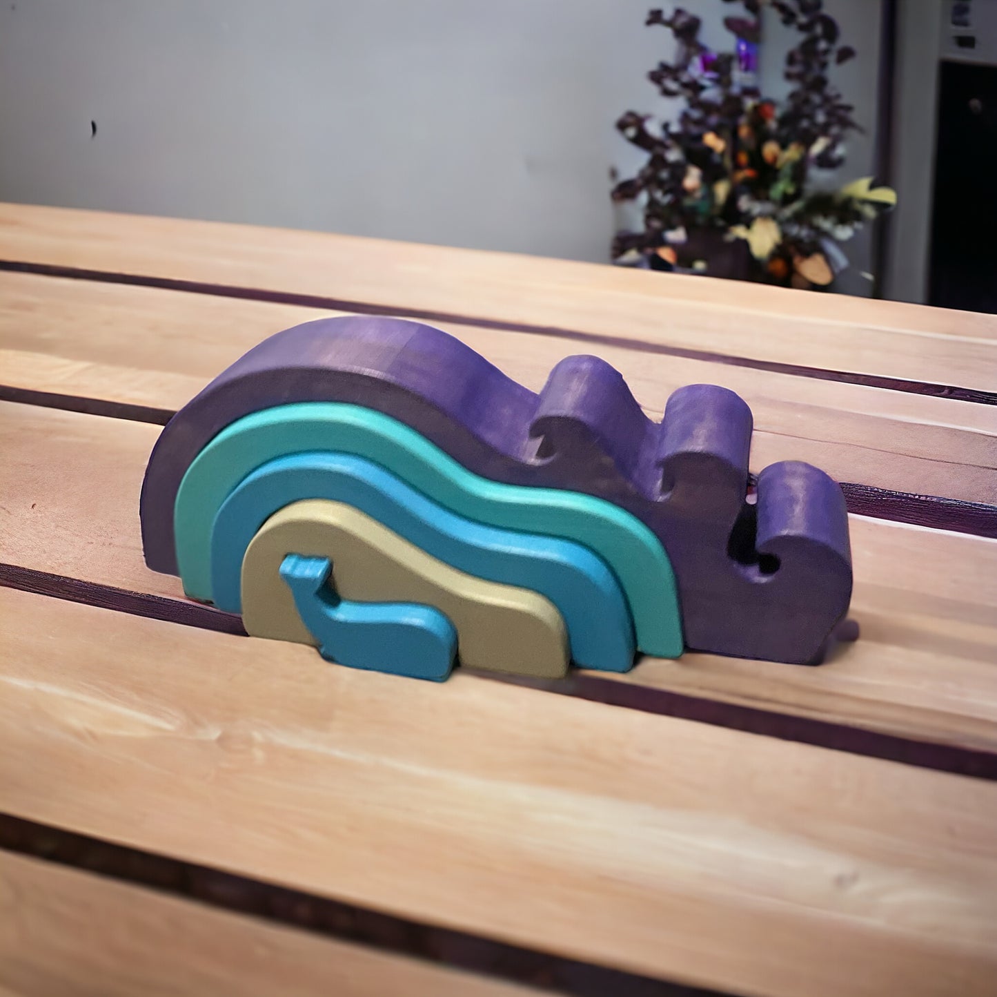 Monkey Bandit Wooden Nesting Stacker - Whale