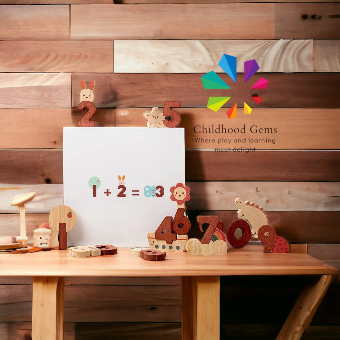 Wooden Number Stacking Play Blocks for Toddlers - (33pcs) – Childhood ...