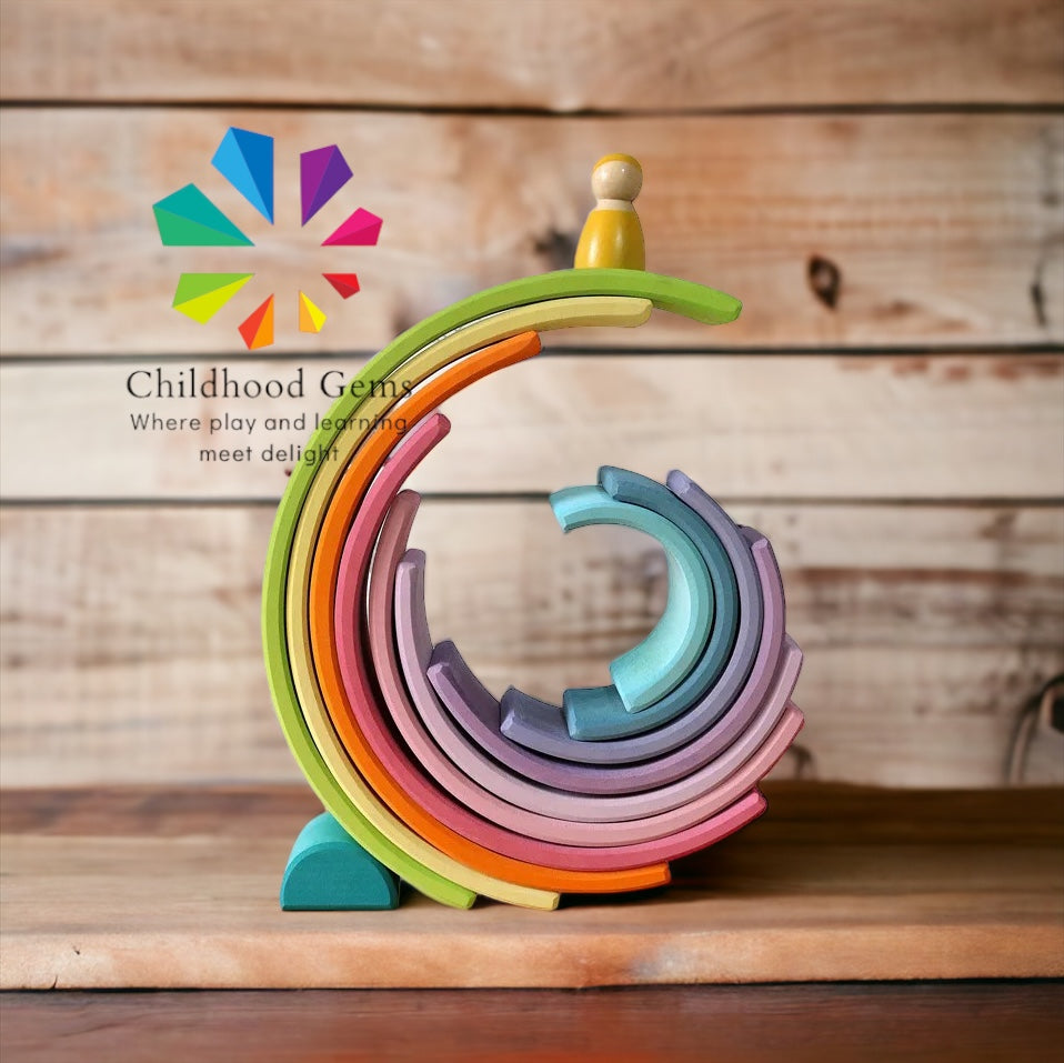 Large Rainbow - Pastel Wooden Stacker