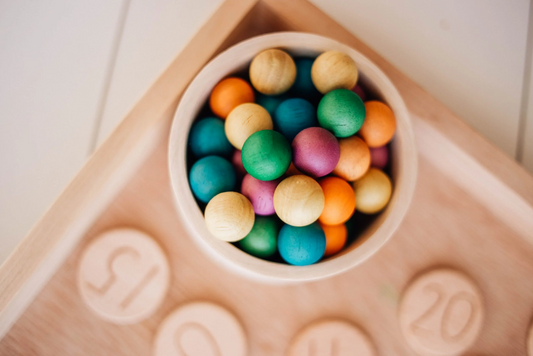 Counting and Sorting Sensation: Set of 50 Wooden Balls