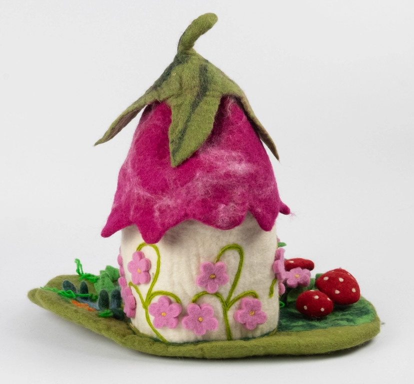 Fairy Playhouse | Play-mat or Pink Cottage for Finger Puppet