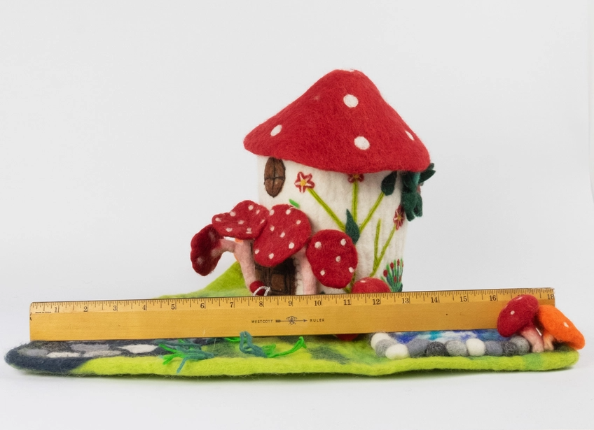 Magic Mushroom Felt Fairy playhouse | Play-mat for Finger Puppets