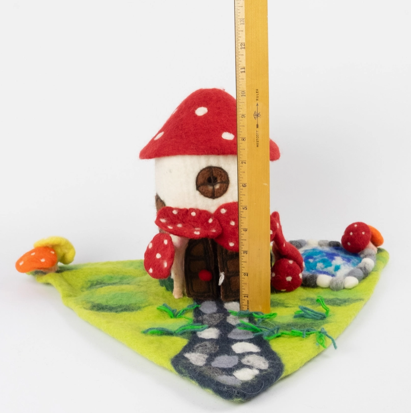 Magic Mushroom Felt Fairy playhouse | Play-mat for Finger Puppets