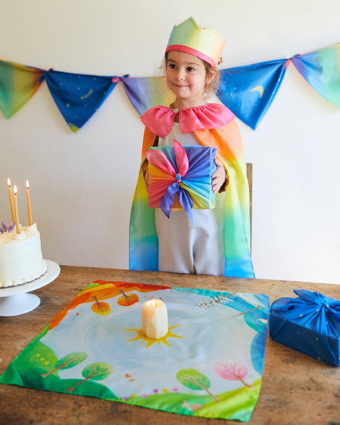 Around the Year Playsilk | Circle of the Sun - Montessori Birthday Toy (21” X 21”)