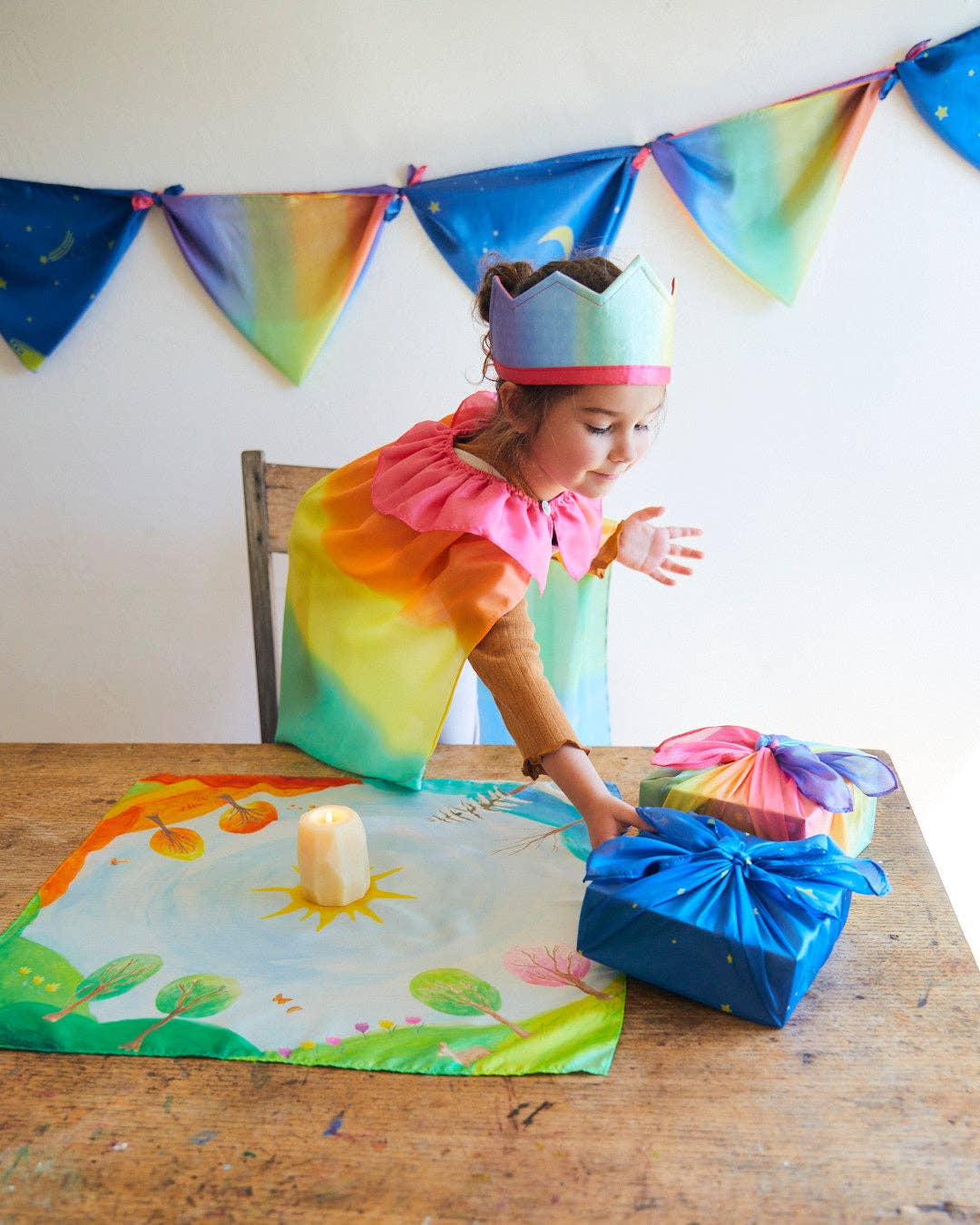 Around the Year Playsilk | Circle of the Sun - Montessori Birthday Toy (21” X 21”)