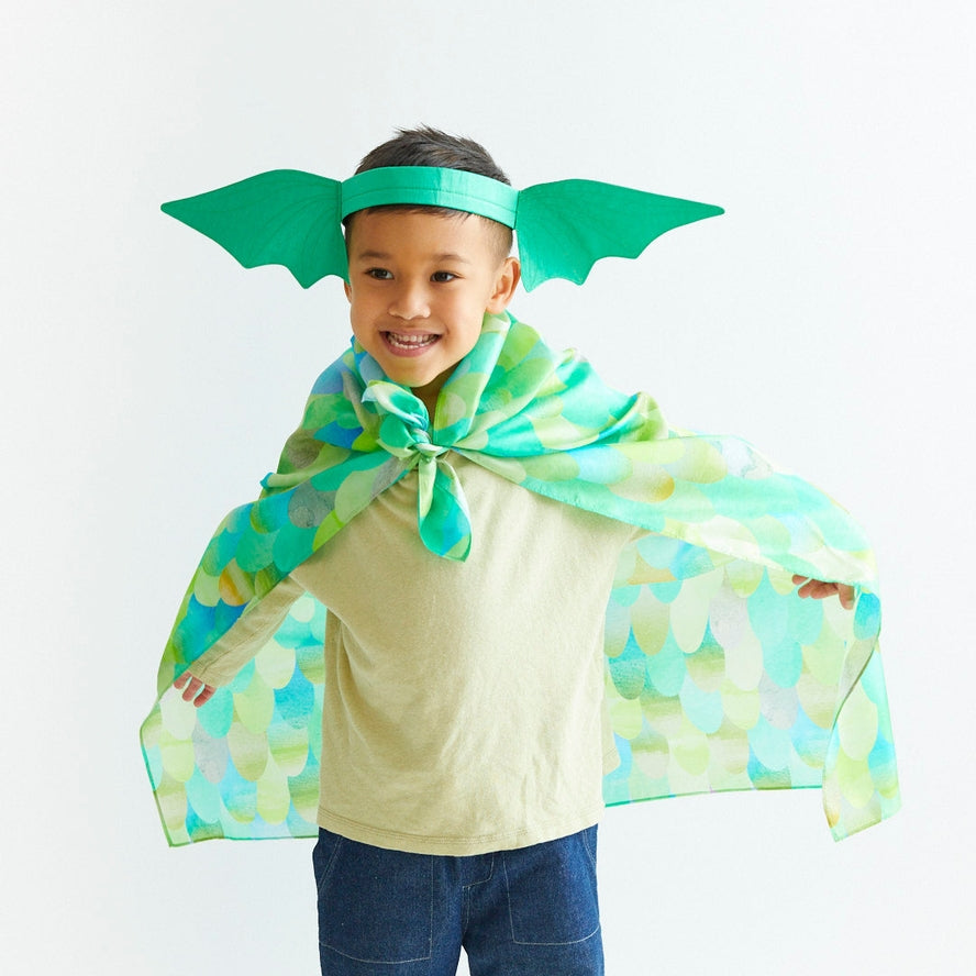 Green Dinosaur Playsilk (35" X 35") by Sarah's Silk