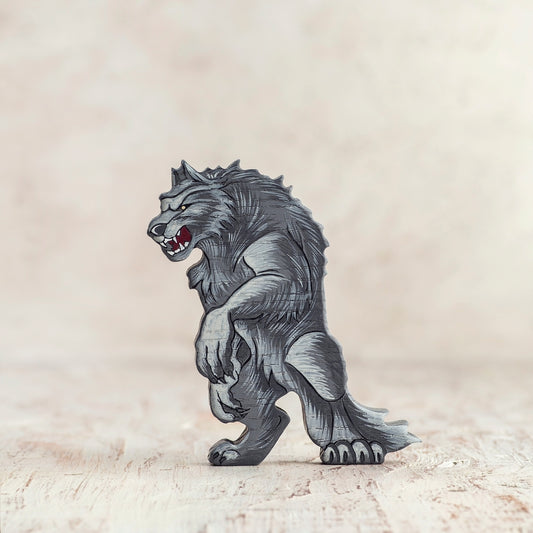 Wooden Werewolf Figurine | Halloween Toy