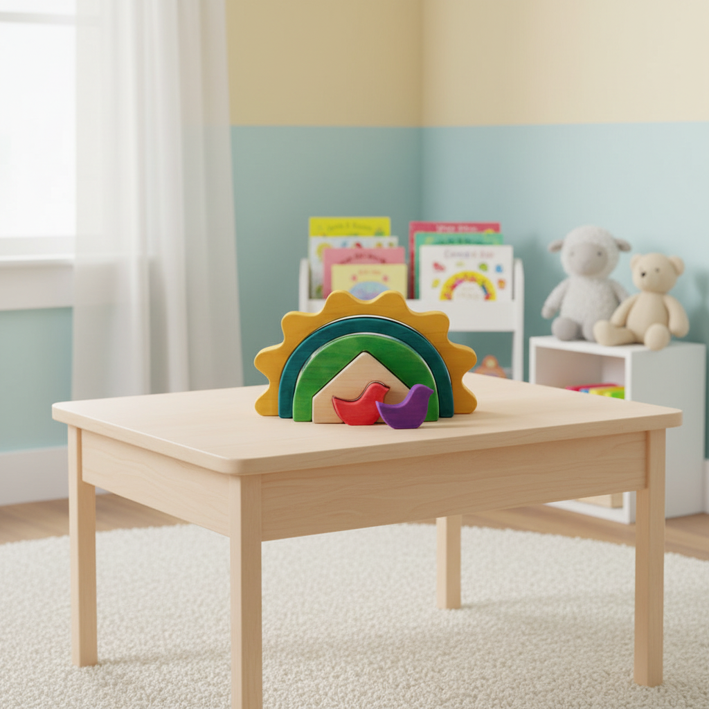 Wooden Bird Nesting Stacker for Children