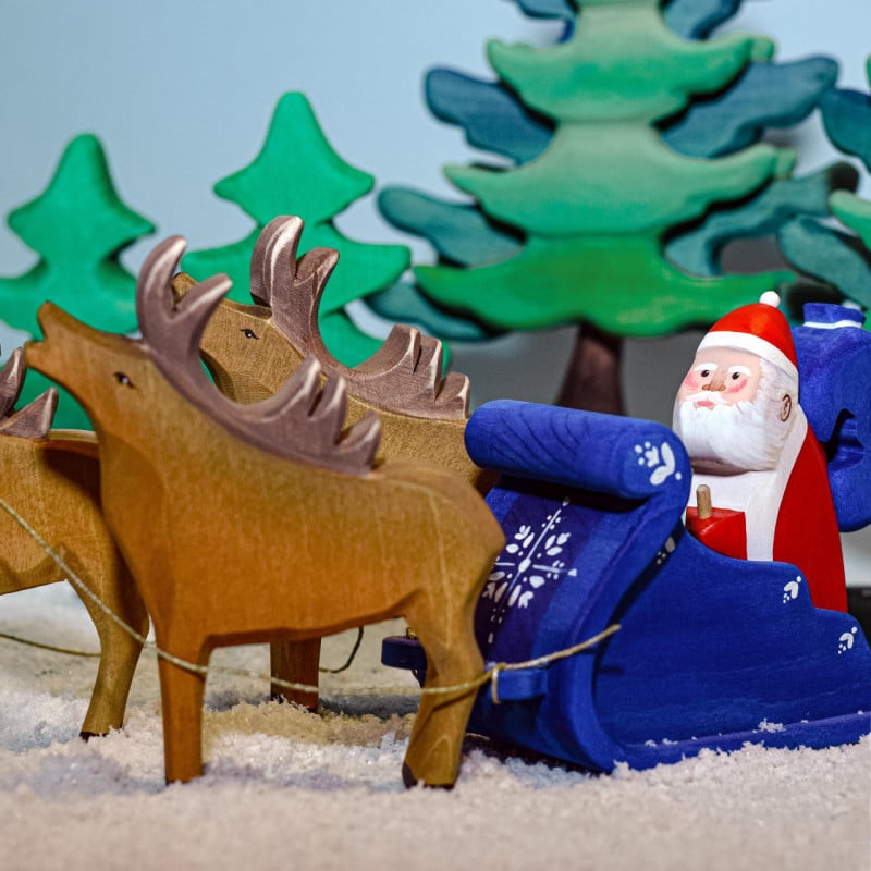 Santa Claus, Sleigh and Reindeer SET