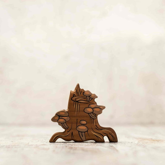 Wooden Log with Mushrooms Toy