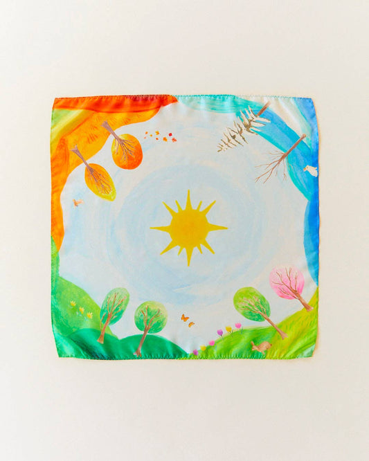 Around the Year Playsilk | Circle of the Sun - Montessori Birthday Toy (21” X 21”)