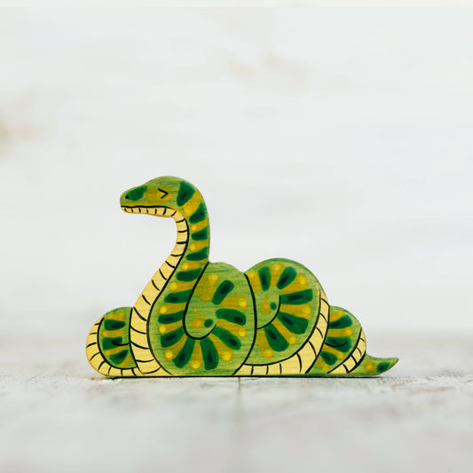 Wooden toy Snake figurine African animal toys Safari animals