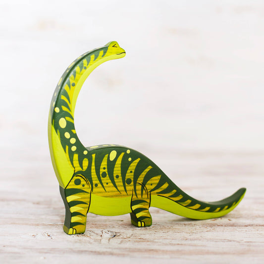 Wooden Diplodocus Seismosaurus figurine Dinosaurs