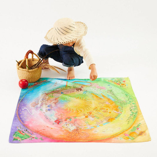 Sarah's Silks Classic Playsilk ( 35" x 35") - Around the Year on the Farm